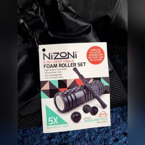 Nizoni 5 In 1 Deep Tissue Black Foam Roller Set